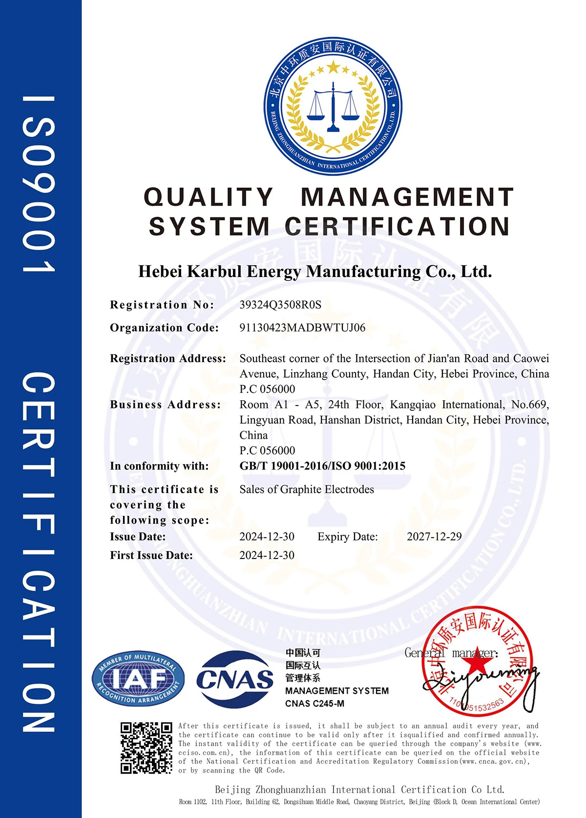 ISO 9001 Karbul Energy